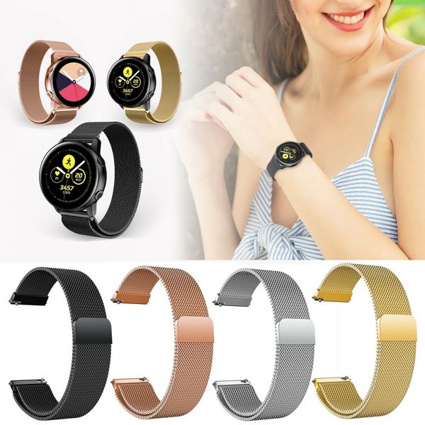 20mm 22mm Breite Edelstahlband für Samsung Galaxy Watch 42mm 46mm Milanese Wristband Metal Magnetic Milanese Strap