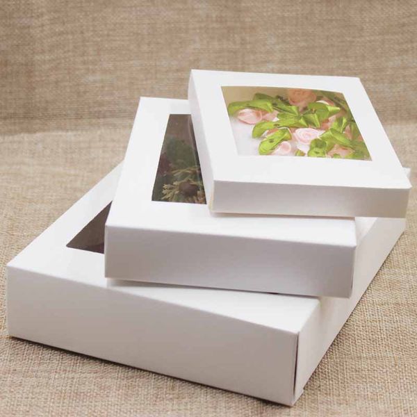 

5pcs per lot multi size window package box paper gift display box with clear pvc window for party/wedding/candy favor package