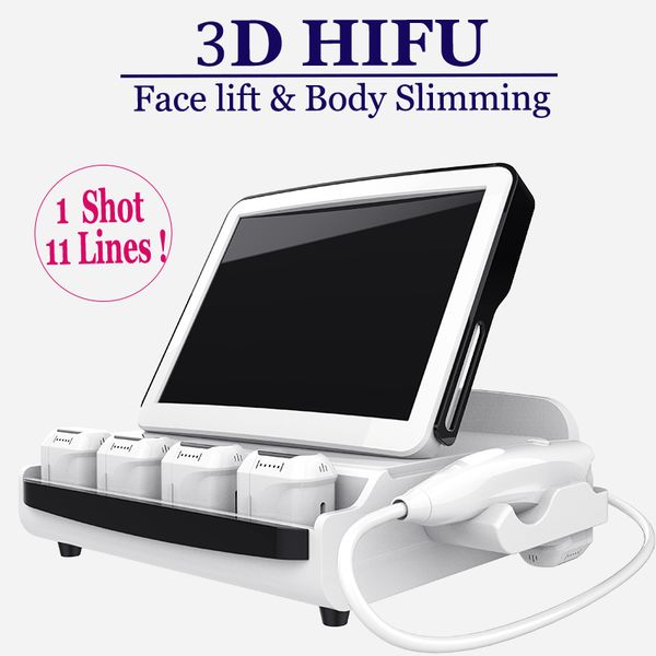 

8 cartridges 3d hifu face lift machine non surgical hifu skin resurfacing facial neck lifting anti aging equipment wrinkle remover