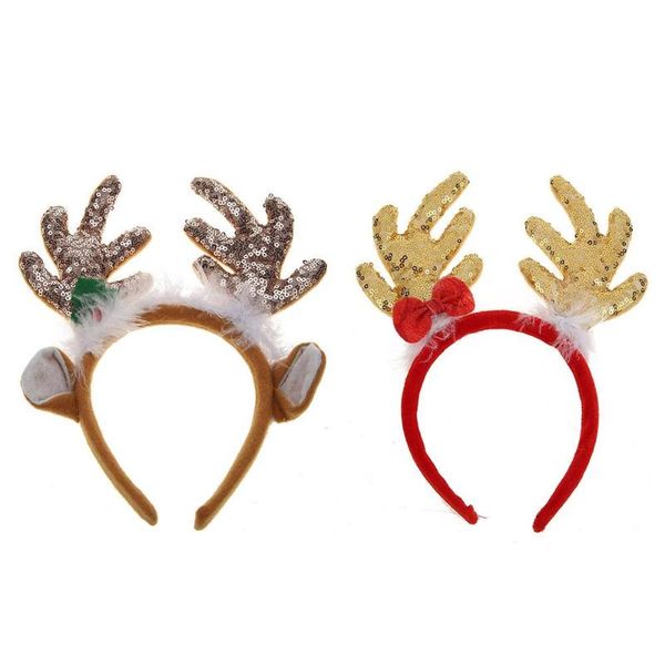 

kids cute elk horn christmas headband glitter sequins xmas hairband