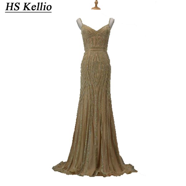 

hs kellio luxury beaded gold evening dress long mermaid dubai dresses cocktail, White;black