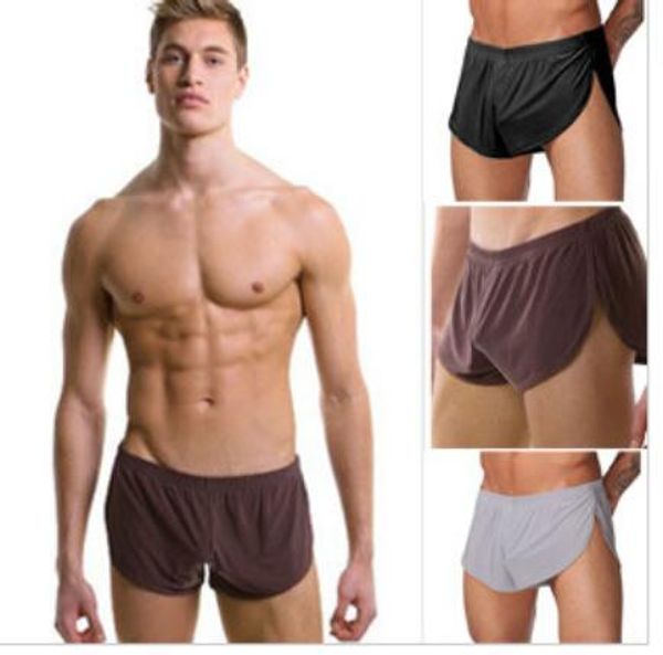 Novo Design Mens Boxer Underwear Com Jock bolsa Homens Início vestido salão desgaste do sono sexy shorts com Thong Panties material macio
