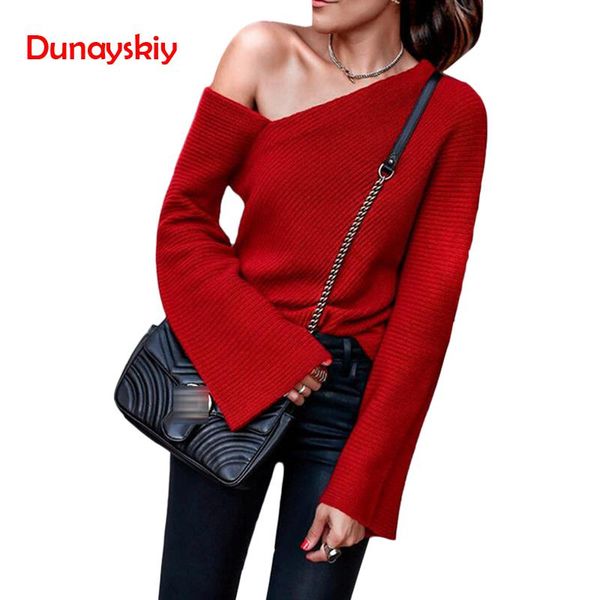 

women's sweaters women off shoulder knitted sweater elegant solid office lady pullover and 2021 spring autumn jumpers, White;black
