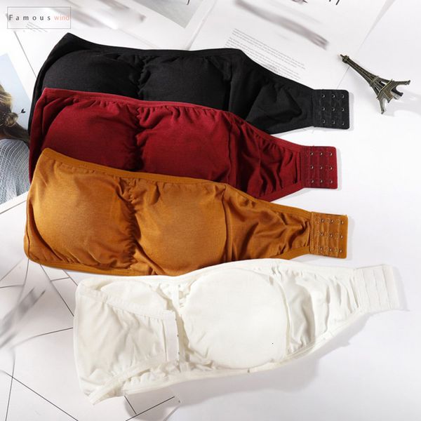 

без бретелек бюстгальтеров для женщин мягкого модального bh solid color padded sexy spandex бюстгальтер бесшовного назад крючковатого linger, Red;black