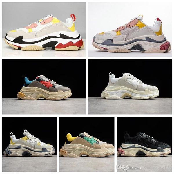 

2019 multi luxury triple s designer low old dad sneaker combination soles boots mens womens fashion casual shoes high size 36-45