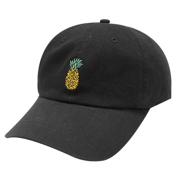 

2018 new fruit pineapple embroidery men and women climbing cap outdoor travel breathable snapback cap hats, Black;white