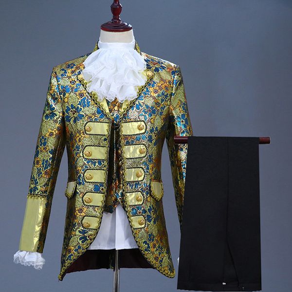 2021 Royal Blue Five Piece Suit Set Men Europe Gothic Middle Ages Style ...