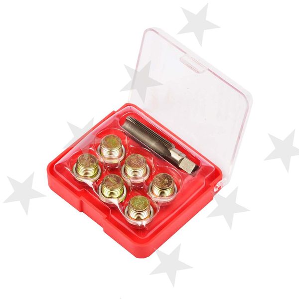 

7pcs oil sump pan stripped thread repair set automotive drain tool m13 m15 m17 m20