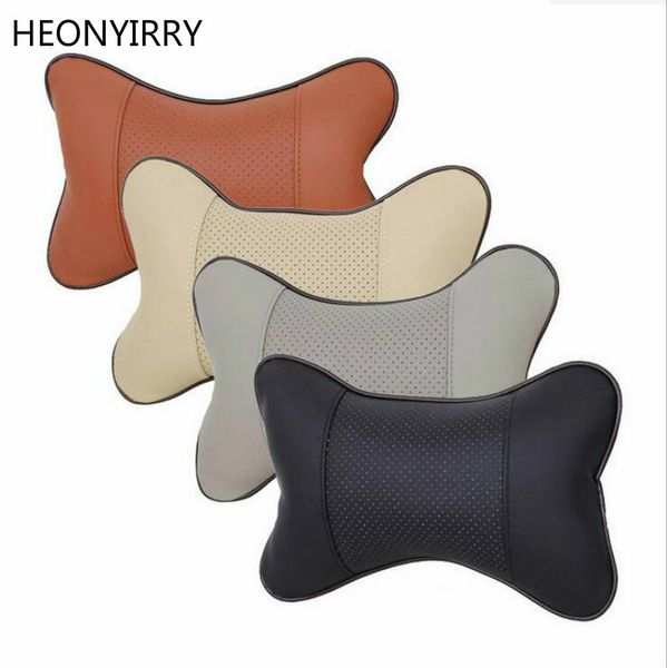 

1pc mini pu leather universal car headrest pillow support neck pillow black/beige/gray/brown for auto car seat