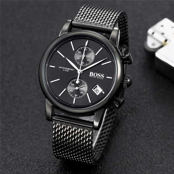 

новые часы BOSS мужские часы кварцевые кожаные модные наручные часы топ босс бренд