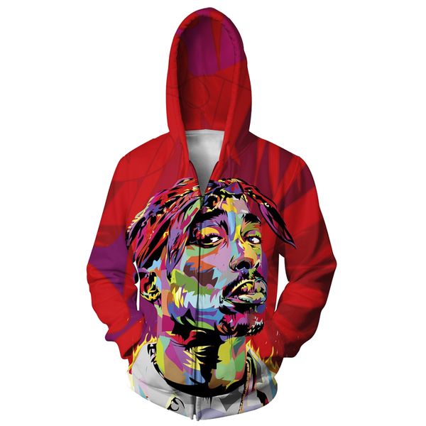 

tupac alisister новых мод женщин мужчин графического галстук-краситель куртки печать 3d символы tu tupac 2pac пальто фуфайки повседневного h, Black