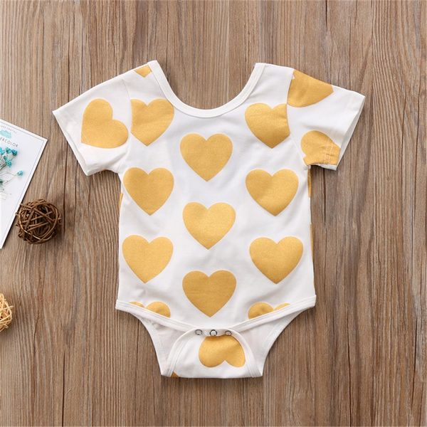 

toddler girls jumpsuit 2020 summer new korean style cotton heart print rompers for newborn baby children casual outfits clothing, Blue