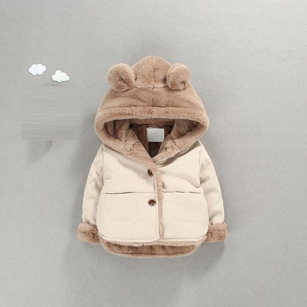 

girl boy baby winter clothing outfits thick warm cotton outerwear for newborn baby boys girls clothes casual hooded jacket coats, Blue;gray