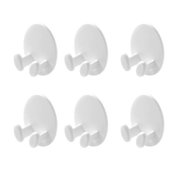

6pcs wall hook punch oval socket hook multifunctional plug holder cord organizer storage rack key hanger