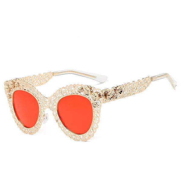 

2020 Cat Eye Sunglasses Retro Decorative Mirror Sunglasses Crystal Full Metal Lace with The Box LXL