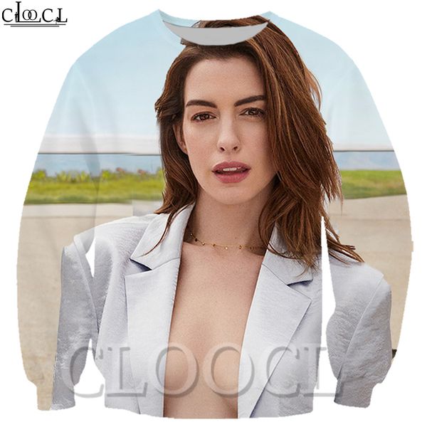 

cloocl 3d print hoodies o-neck star hathaway casual sweatshirts harajuku style streetwear all-match sweatshirts, Black