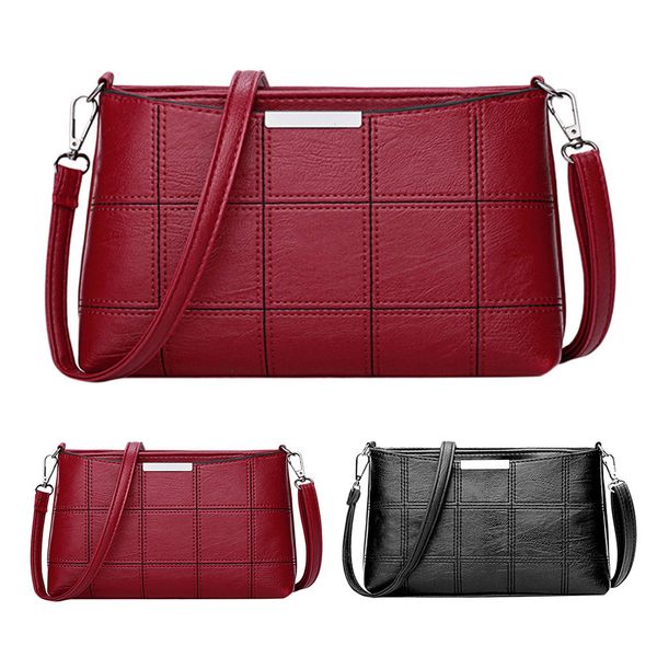 

women's fashion simple pure color cortex messenger bag single shoulder messenger bags taschen women#35