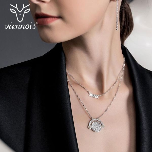 

viennois silver color rhinestone music crystal necklace for women party jewelry 2020