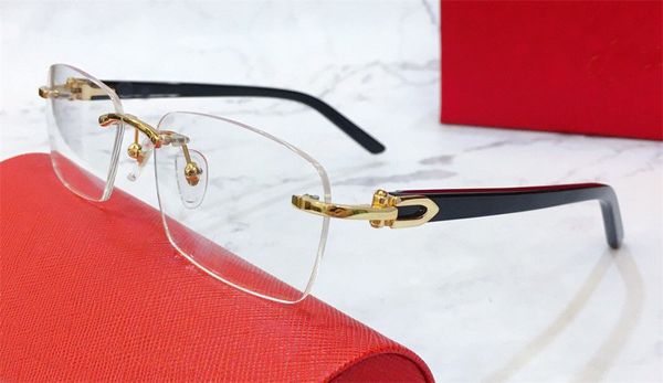 

selling eyeglass frame 18k square frame-less gold-plated ultra-light optical men simple business style glasses 3645657, Black