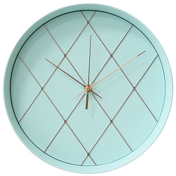 

12-inch creative minimalist clock mint green round wall clock modern design kitchen bedroom study mute decorative quartz