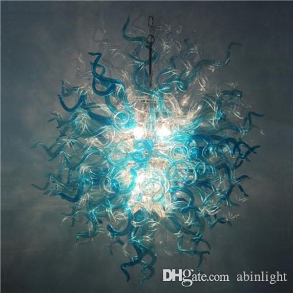 

morden blue mouth blown glass chandelier art decoration murano crystal pendant lamps for wedding decoration