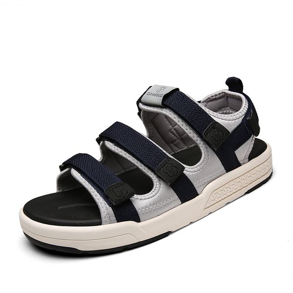 

casual sandals mens quick dry summer beach shoes male hook light weight solid outdoor sandals 6130, Black