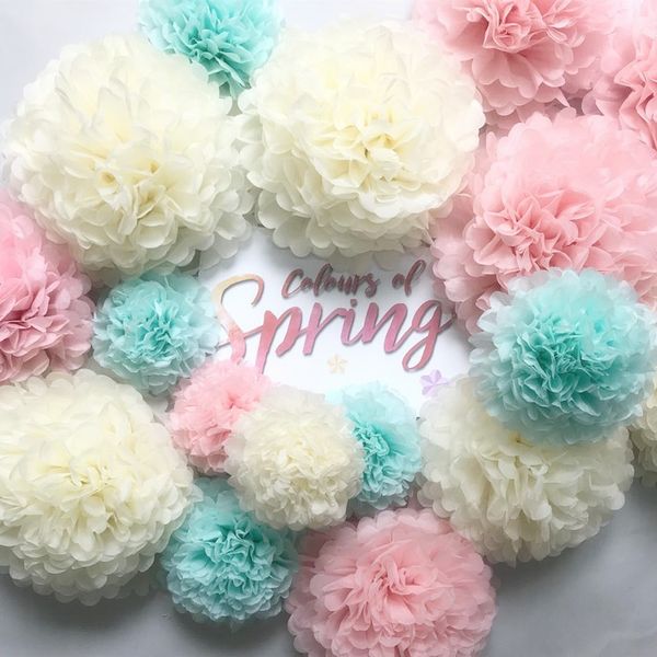 Grosshandel 20 Cm Seidenpapier Pom Poms Blume Ball Fur Hochzeitsdekoration Baby Shower Geburtstagsfeier Diy Handwerk Pom Poms Blume Ball Decor Von