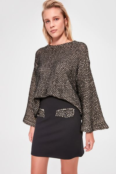 

trendyol pocket detail knitted skirt twoaw20et0469, Black