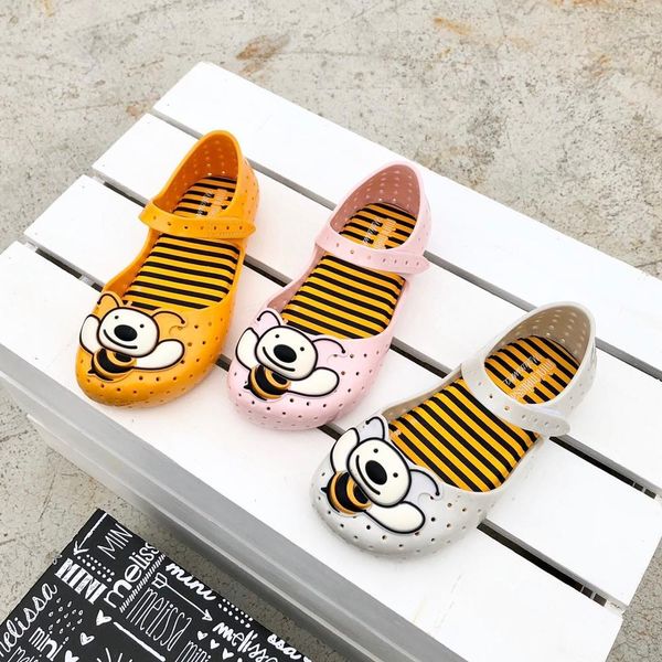 

mini melissa furadinha bee girl jelly shoes 2020 summer shoes melissa sandals kids sandals girls toddler zandalias kids shoes t200428, Black;red