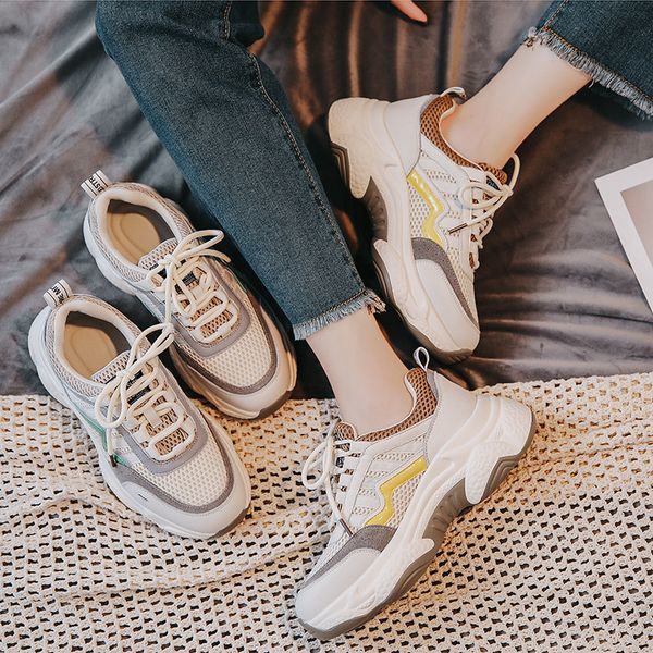 

2019 otoÃ±o e invierno nuevos zapatos de mujer cÃ³modos zapatos casuales de plataforma ligeros transpirables para correr i, Black