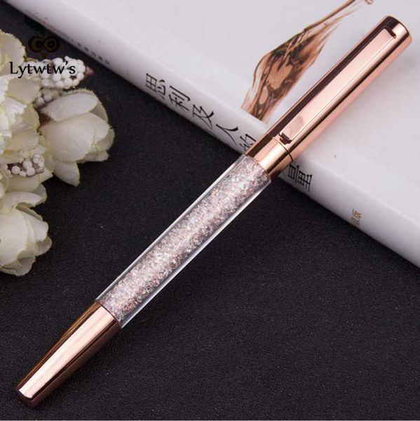 

1 piece lytwtw's luxury gel pen metal writing office school supplies gift rose gold clip handles diamond crystal