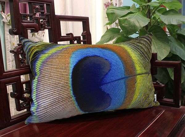5 Styles Luxury Peacock Feather Waist Pillowcase 3d Stereo 30x50cm