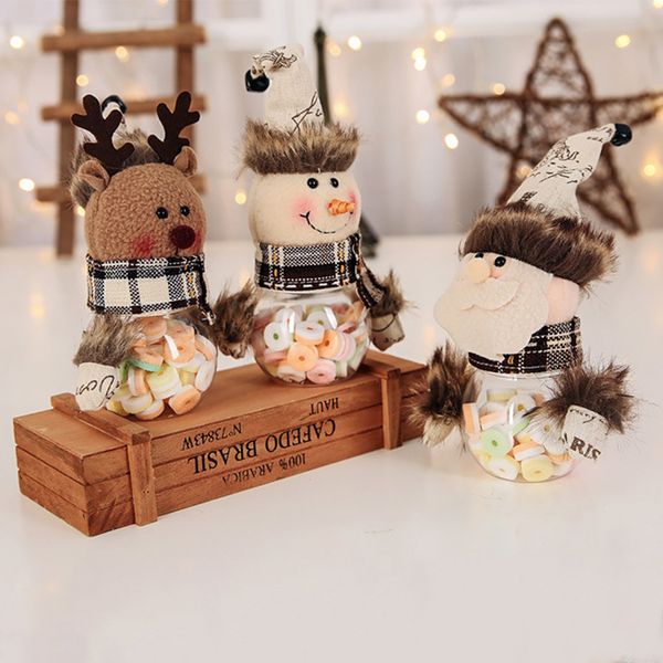

1pcs plastic candy jar christmas small gift bags christmas tree ornaments crafts home party decorations cadeau noel