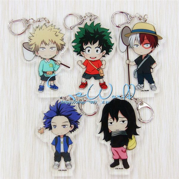 

anime cartoon boku no hero academia bakugou katsuki cute anime acrylic keychain charm trip ver keyring christmas gift, Silver