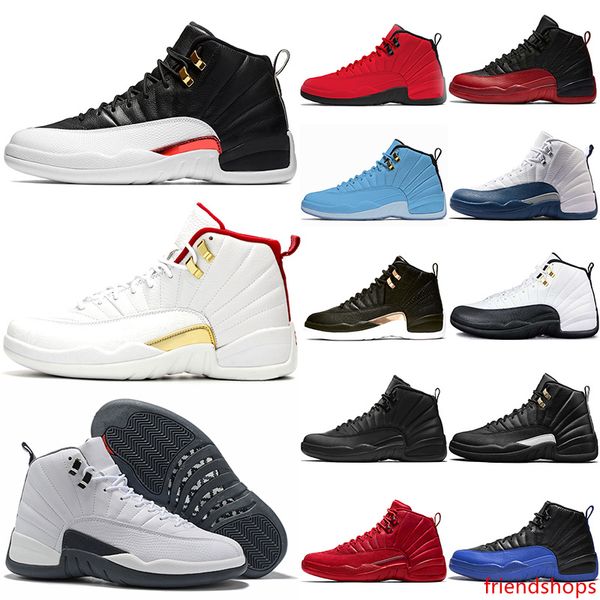 

12 reverse taxi 12s men basketball shoes midnight black white grey flu game royal mens trainer athletic sports walking hiking sneakers