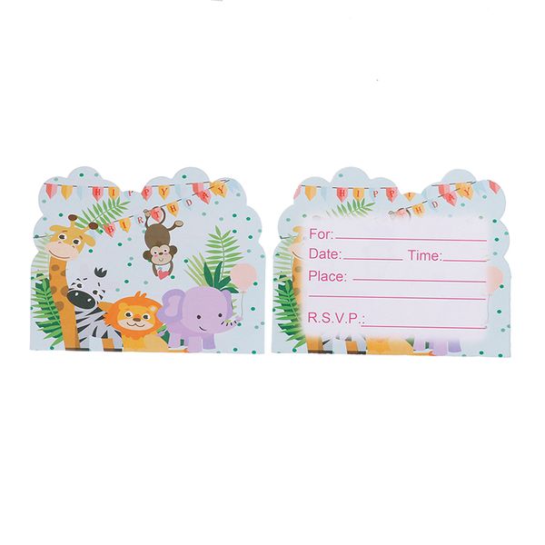 

10pcs safari theme invitations cards kids birthday wedding party invitations