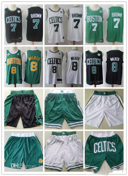 

мужской бостон celtics 8 kemba walker 7 jaylen браун баскетбол шорты баскетбол джерси, Black;red