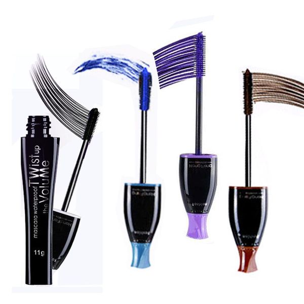 4 Farben zur Auswahl, Charm Makeup, wasserfeste Wimperntusche mit langem Volumen, langlebig, wasserfest, lila, blau, braun, schwarz, Kosmetik
