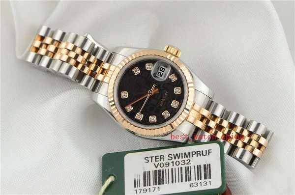 

2019 luxury women's 179171 watch rose gold / steel diamond scale dial diameter 26mm 31mm automatic mechanical ladies, Slivery;brown