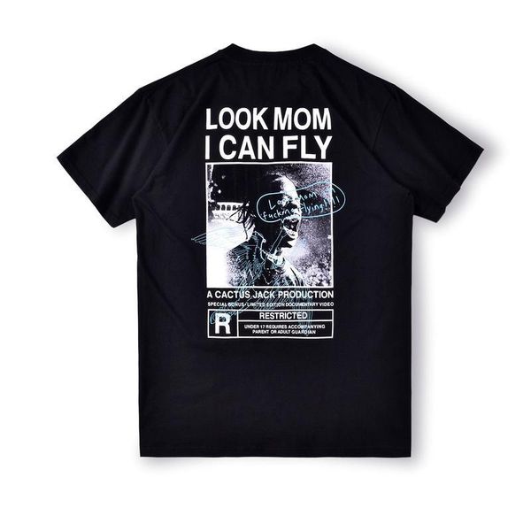 

2020 ins hot spring summer american трэвис скотт смотри мама я can fly ts tee скейтборд mens конструктора тенниски женщин street casual tshi, White;black