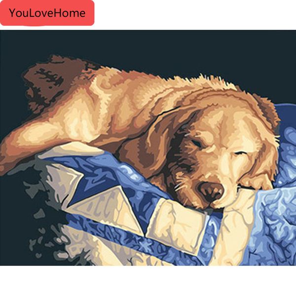 

painting by number dog kits drawing canvas handpainted animal picture diy art gift modern diy oil painting by numbers