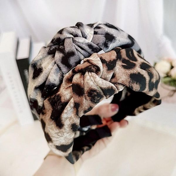 

2pc fashion leopard print hair bands for women bow knot hairband women hair head hoop simple sweet girls headband scrunchie pack, Brown