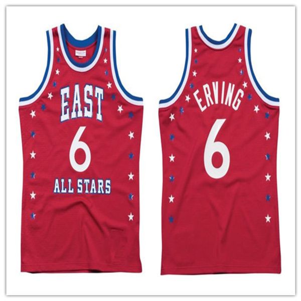 

6 julius erving 1972 red basketball jersey sewn stitches customize any size and name xs-6xl vest jerseys ncaa, Black;blue