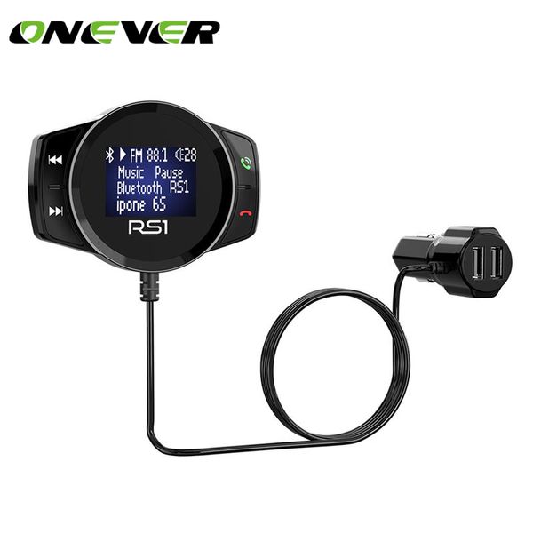 

onever bluetooth fm transmitter car mp3 player fm modulator handsdual usb digital display 3.1a quick car charger