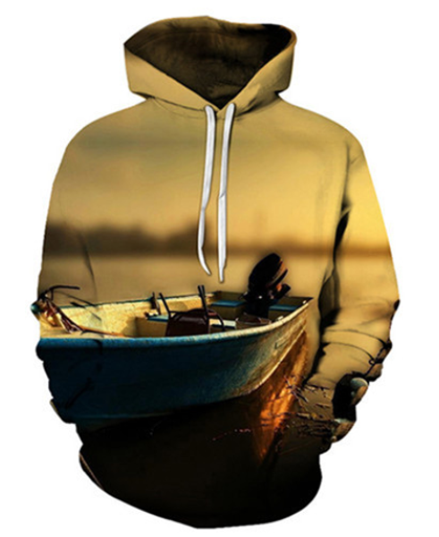 

новые моды fishman 3d печати толстовки мода рыба лодка пейзаж одежда женщины / мужчины мода 3d hoodiest повседневная пуловеры топы k487, Black