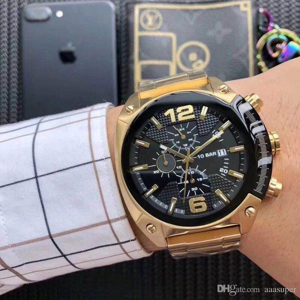 

watches watches men box 2020 new sports watch -dz4203/dz4412/dz4342 military with chronograph mibqt, Slivery;brown