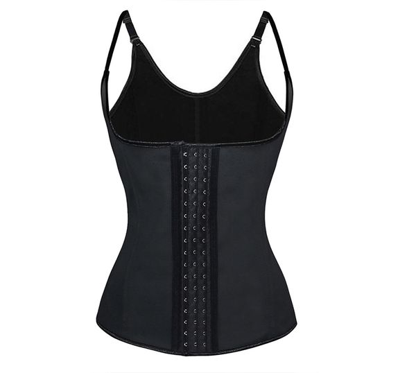 

women latex waist trainer corset vest 9 steel boned underbust bustier corselet slimmin waist cincher body shapewear, Black;white