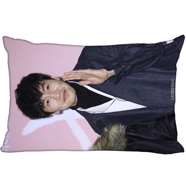 

korea-pop custom lee kwang soo satin pillowcase 35x45cm (one side) printed zipper silk pillowcover custom logo gift