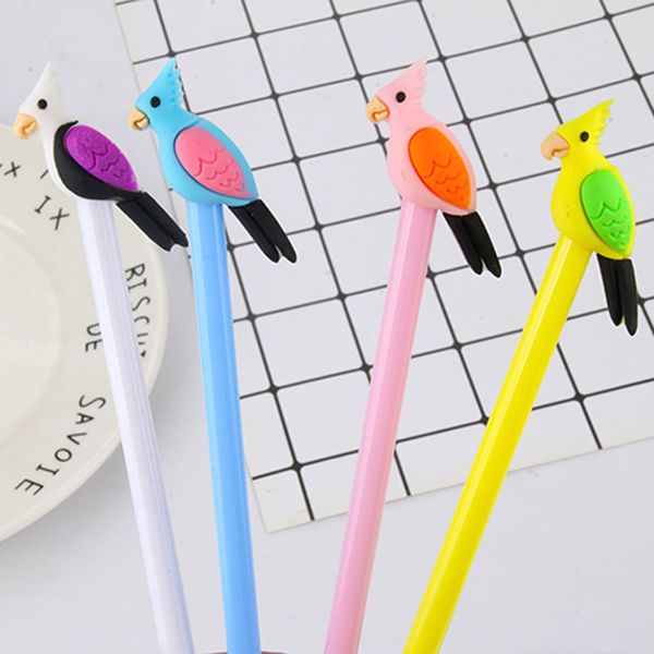 

1pc cartoon animals erasable pen parrot stereo gel pen kawaii gel pens for school writing novelty stationery gifts
