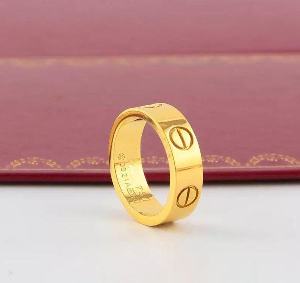 

2020 горячие boutique 316l любовь titanium стальные гвозди кольца lovers ленточные кольца размер для женщин и мужчин марка ювелирных изделий, Slivery;golden